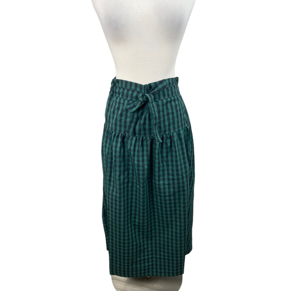 DRAPER JAMES RSVP NEW Black Green Check Tie Belt Waist Skirt Size 1X